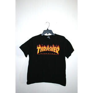 Thrasher Magazine Fire Logo Black T-Shirt Size MEDIUM